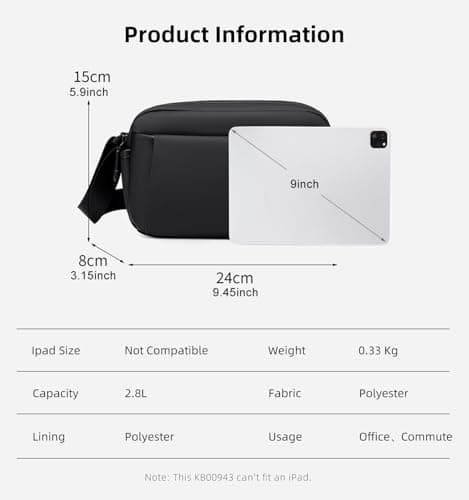 Arctic Hunter Sling Bag Men Water-Repellent & Scratch-Resistant Organizer Crossbody Bag with Customized Zipper & Removable Key Buckle Side Bag For Daily Travel Use 2