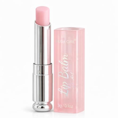 HUDA GIRL Tinted Lip Balm for Dry and Chapped Lips, Pink Glossy Stick, Moisturizing Lip Balm for Women and Girls, Dark Pigmented Care, 3g