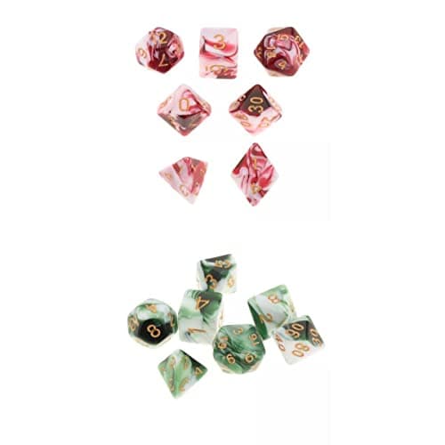 ATORSE® 2 Set Polyhedral Dice Board Games Double-Colors Games for DND RPG