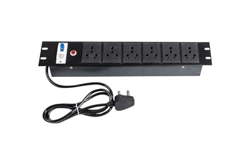 EVOTRON PDU 5/15 Amp Extension Board with Heavy Duty 16 Amp MCB and Surge Protector | 6 Socket Networking & Server Rack with Power Cord -1.5 Mtr (Power Distribution Unit) 2