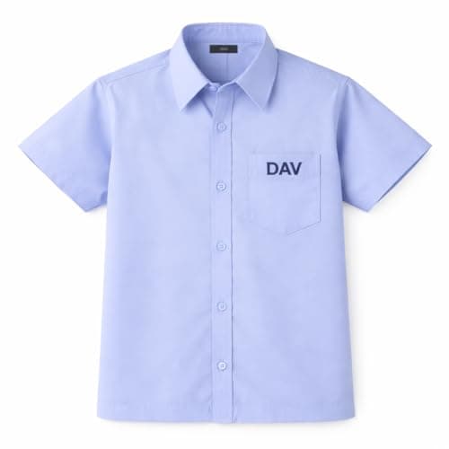 DAV Brand School Uniform Half Sleeve Shirts for Boys and Girls | Official New Uniform 2026-27| Class 3-12 for Boys and Girls | (in, Numeric, 34, Regular)