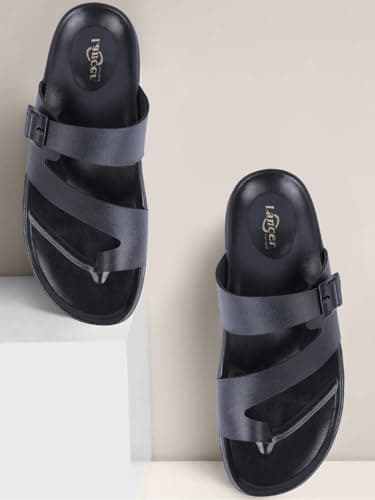 Lancer LUXE-1BLK Black Double Density Soft Cushion Slippers, 6 5
