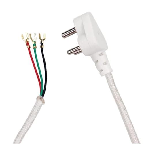 ALI SHIPPING Power Cord 2.5 Meter, Cotton Wrapped Copper Cable with 3 Pin Plug, Heavy Duty Replacement Wire for Steam Press, Home Appliance, Electric Power Cable 5