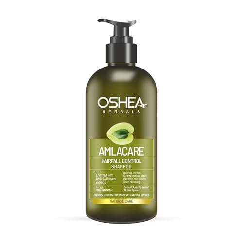 Oshea Herbals Natural Amlacare Hairfall Control Shampoo | Deep Cleansing, Increase Hair Volume with Controlled Hairfall & Strengthens Hair Shaft | Enriched with Amla & Aloe vera Extracts - 500 ml (Pac