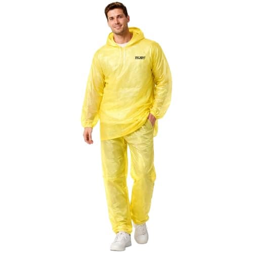 RUBY RAINWEAR Trans Poncho Rain Suit | PVC Waterproof Rainwear for Men & Women | Color – Yellow | Size – Free Size