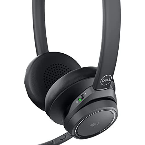 Dell Premier Wireless ANC Headset – WL7022, Control Panel on Headset Includes Call Control, Adjustable Leatherette Headband and Earpads, USB Dongle, Adjustable Boom Mic, Charging Stand - Black 4