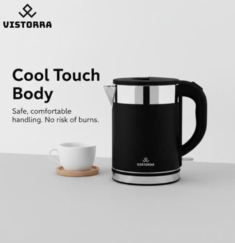 Vistorra SwiftBoil Electric Kettle, 1.8L, Black, Stainless Steel, 1000W 3