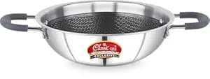 Classic Steels Hexa Comb Triply Kadai Without Lid - 3.5 LTR (28cm) | 2.5mm Thickness | Durable Stay Cool Silicon Handle | Induction Bottom | Heavy Gauge Cookware Kadhai | 5 Year Warranty
