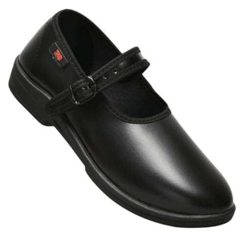 Titas Uniform School Shoes for Little Kids Girls with PVC | Quick-Wear | Stylish & Lightweight | Comfortable Footbed | Black | Size - 2 | Age Group - 10-11 Years