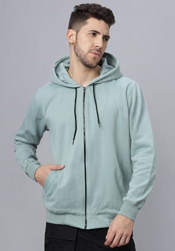 Wear Your Opinion Men's Zipper Hoodie Sweatshirt Jacket for Winter Wear (Mint, XL) 3