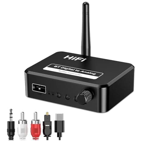 Microware Bluetooth Receiver for Home Stereo 3.5mm RCA AUX Bluetooth Adapter Music Receiver for Speakers Headset Car Stereo Support U Disk Low Noise