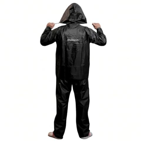 Duckback Men's Raincoat Pant Style Waterproof Rainsuit with Jacket (BLACK, 3XL) 2