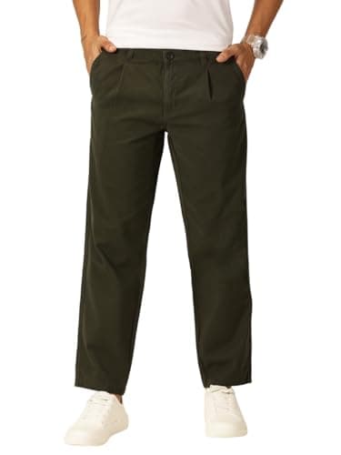Thomas Scott Men 100% Cotton Straight Fit Chino Trouser (Green, 32)