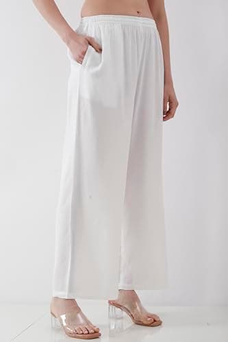 Biba Women White Straight Palazzos_3XL 4