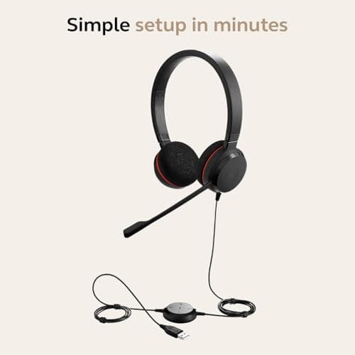 Jabra Gn Netcom Evolve 20 Uc Duo Ms Optimized, USB Wired On Ear Headphones with Mic, Multicolor 4