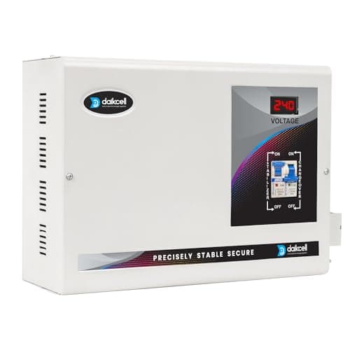 daikcell 10 KVA 130V - 300V Heavy Duty Mainline Voltage Stabilizer for Single Phase Home - 8000W (40 Amps Load) with 1+4 Years Warranty - DSR017 (White)