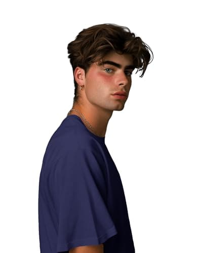 Oversized Fit T-Shirt for Men (Cotton) (in, Numeric, 40, Mid Night Blue) 5