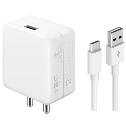 80W Charger for OPP-O F23 / F 23 Charger Original Adapter Like Quick Dash Warp Dart Flash Super Vooc Fast Charger with 1M Type C USB Data Cable (4A/7.3A, TDS10, White)