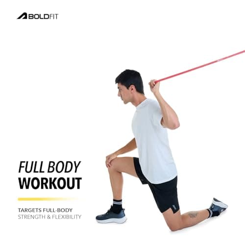 Boldfit Heavy Resistance Band for Workout & Exercise Pull Up, Stretching & Toning Bands for Men & Women Resistance Band Set for Home & Gym Workouts (Red, 7–15 Kg) 4