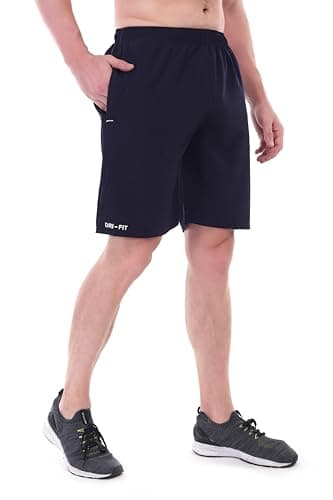 BLUE STAR SHARK Men's Casual Sports Shorts | Quick Dry Lightweight Half Pant for Men | Breathable Gym Running Jogging Yoga Cycling & Workout Shorts | Everyday Activewear Summer Wear Navy Blue, Size-XL 4