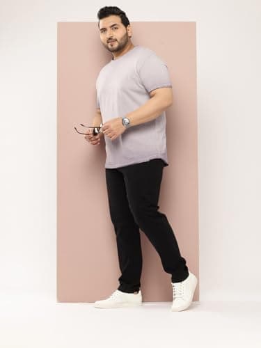 Thomas Scott Men Plus Size Pure Cotton Chinos Trousers(TSB097_Black_42) 4