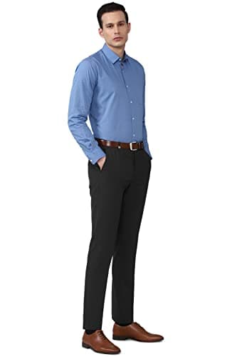 Men Blue Regular Fit Formal Full Sleeves Formal Shirt 5
