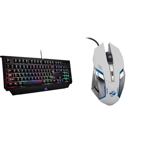ZEBRONICS Zeb-Transformer K2 Gaming USB Keyboard, 104 Keys, Multicolor LED Laser Keycaps (Gold Plated Us