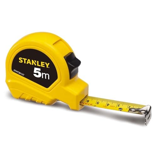 Stanley Stht36127-812 5 Meter Plastic Short Measuring Tape For Home,Diy,Professional&Industrial Use,Yellow&Black,24 Cm,8 Cm 2
