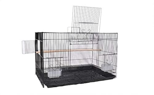 AVI CRAVE Bird Iron Cage For Budgies,Finches,Love Birds,Cocktails,Conures,Black, 1 level, medium