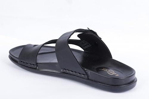 Lancer LUXE-1BLK Black Double Density Soft Cushion Slippers, 6 3