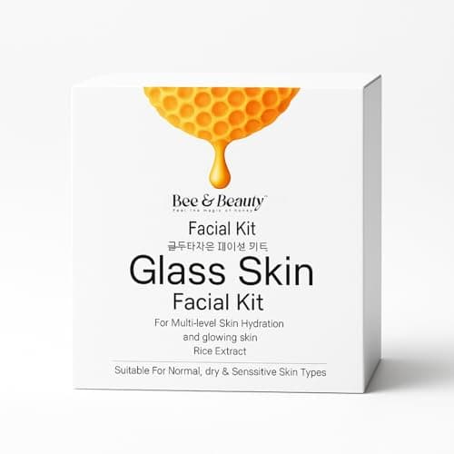 BEE & BEAUTY Glass Skin Facial Kit – Korean Glass Glow Facial for Multi-Level Hydration, Brightening & Dewy Radiant Skin | Professional Spa Facial Pack for Normal, Dry & Sensitive Skin