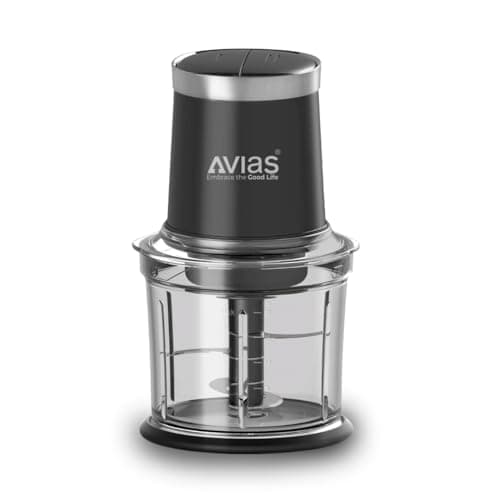 AVIAS Avismart Electric Vegetable Chopper for Kitchen with 2 Speed Modes, 300 Watts Copper Motor, 900 ml | 4 Stainless Steel Blades to Chop Vegetables, Nuts | 2 Years Warranty (Black)