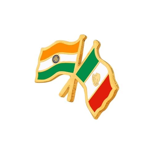 India & Mexico Twin Flag Brass Lapel Pin | Premium Enamel Brooch for Men & Women | National Friendship Badge | Suit, Blazer & Jacket Accessory | Patriotic Gift, Flag Pin for Events & Functions 4
