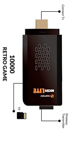 Sameo Micro Lite HDMI Gaming Console ,Game Stick, Video Games, Console Built -in 10000 Retro Games Dual Player- 4K Ultra HD Wireless TV Game Stick,Video Game for Kids (Black) 2