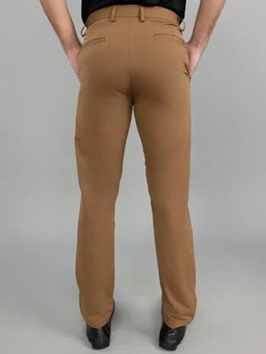 Monte Carlo Mens Slim Fit Solid Trouser | Solid Pattern Casual Trousers | Button Closure | Stylish & Comfortable Formal Trouser for Men's Brown 34 4