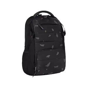 Gear Aspire 3 19"/35L Large Faux Leather Water Resistant Laptop Backpack | Casual Backpack | Daypack | Travel Backpack | College Bag For Men/Women (Black - Grey)