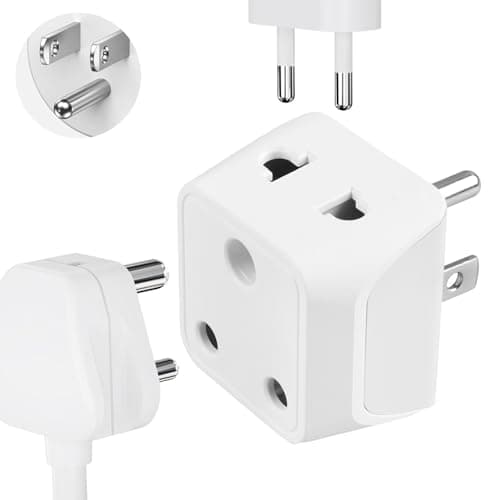Ceptics India to USA Converter Plug, 2 in 1 Canada Travel Adapter - Type B - CE Certified - RoHS Compliant – White - 1 Pack - Lifetime Limited Warranty