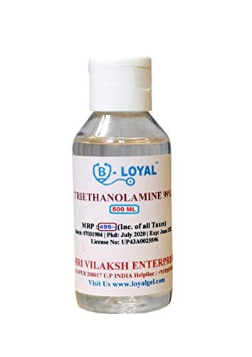 B-LOYAL Triethanolamine 99% Purity (500 GM) Industrial & Laboratory Grade Emulsifier, pH Adjuster, Surfactant Liquid Chemical for Cosmetic Formulation, Manufacturing & Research Use