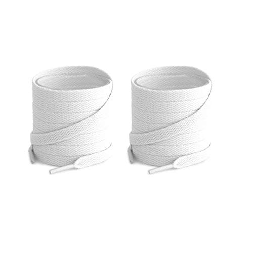 Lify 2 Pair Polyester Flat Shoe Laces for Athletic, Running - 5/16 Wide Shoelaces for Sneakers Shoes Boot Strings (120CM (47.25-Inch), White)