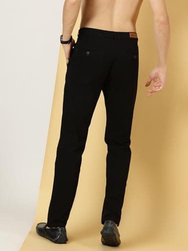 Thomas Scott Men's 100% Cotton Slim Fit Casual Chino Trouser (Black, 36) 4
