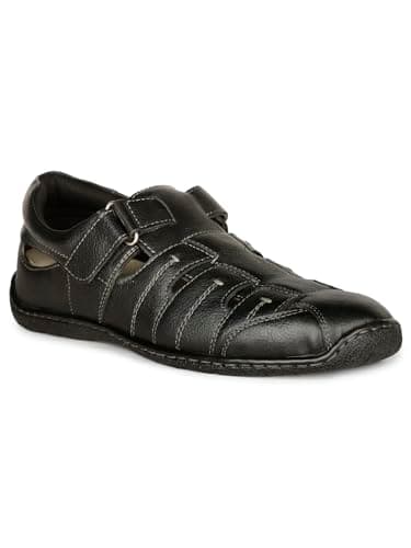 Hush Puppies Oily Fisherman E Men's Black Sandals - 10 UK (8546906)
