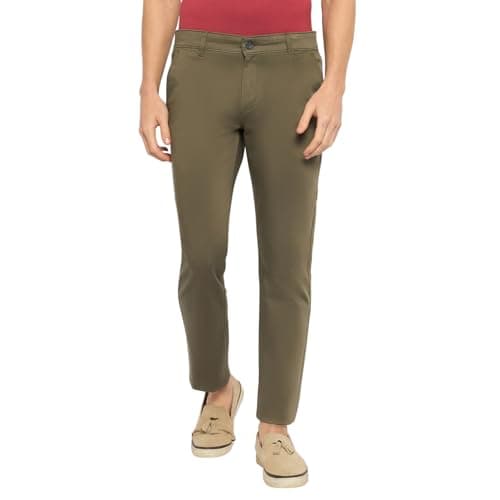 Duke Urban Men Cotton Chinos Trousers (SDT4603_Olive_30)