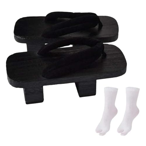 Meadawgs® Japanese Wooden Clogs Japanese Style Japan Shoes Geta for Daily Beach Travel 38 Black|Clothing, Shoes & Accessories | Men's Shoes | Slippers
