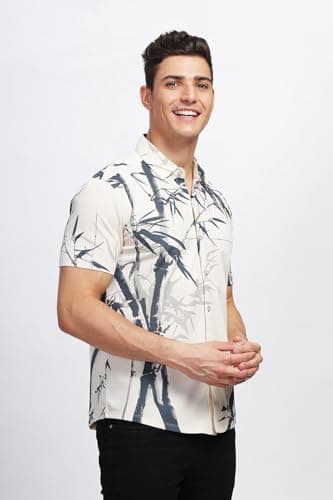 BULLMER Trendy Regular Fit Printed Causal Plus Size Shirt for Men | Men’s Shirts in Plus Sizes only Cream2 XXXXX-Large 3