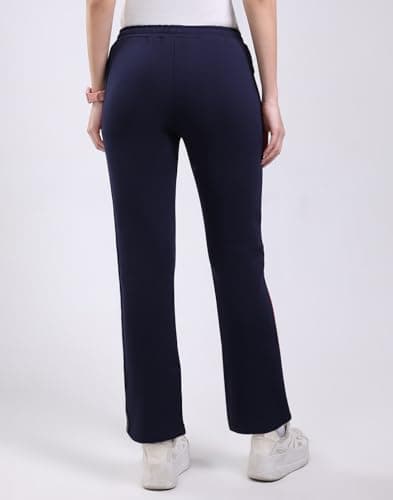 Monte Carlo Women Regular Fit Solid Elasticated Mid Rised Lower | Soft Stretchable Track Pant for Ladies | Comfortable Casual Wear Jogger | Stylish Activewear Bottom for Women Navy Blue LP1 4