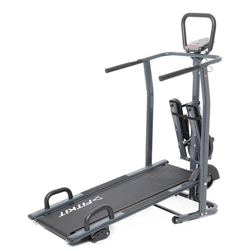 Fitkit by Cult FT801 4 in 1 Manual Multifunction Non Electric Treadmill with (Jogger, Stepper, Twister, Pushup Bar), 3 Level Inclination for Home Gym Fitness with 6 Months Warranty