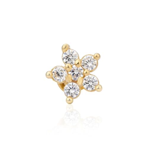 TOUCH925 Pure 925 Silver Radiant Floral Nose Pin for Women 2