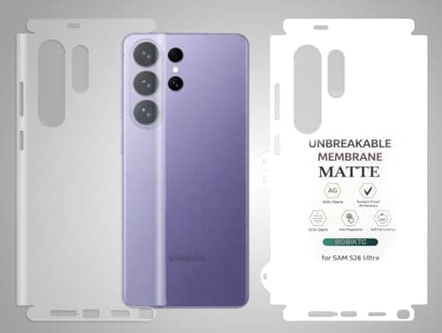 MOBIKTC Compatible with Samsung Galaxy S26 Ultra 5G Back Matte Screen Protector/Anti-Scratch/Anti-Fingerprint Hydrogelic Film (Autometic Repaire Bubble)-Back Matte