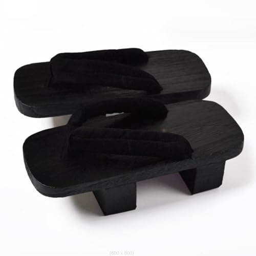 Meadawgs® Japanese Wooden Clogs Japanese Style Japan Shoes Geta for Daily Beach Travel 38 Black|Clothing, Shoes & Accessories | Men's Shoes | Slippers 4