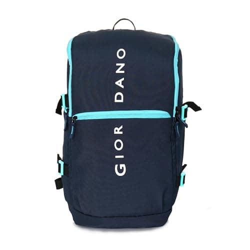 Giordano Unisex 20L Large Durable Polyester 15.6-inch Laptop Backpack | Padded Bag with Multiple Pockets & Trolley Sleeve | Perfect for Travel, Work & College | NAVY BLUE